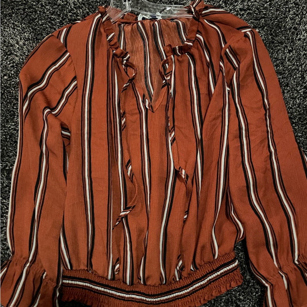 Striped Rust Blouse women